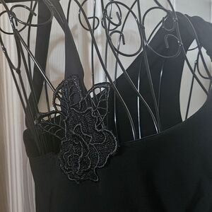 Solid Black Asymmetrical Cocktail Dress